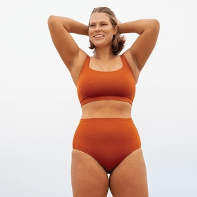 Hi Tide Bottom - Bronze sleek design swimwear for women, minimalist swim styles