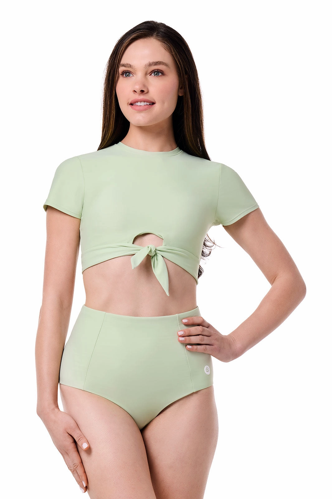 Hibiscus Island Crop Swim Tee | Seedling