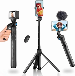 Hiffin Hst-61 1.6 Meter Portable Long Selfie Stick Tripod With Wireless Remote & 3 Legs Tripod Base Hot Offer Inside