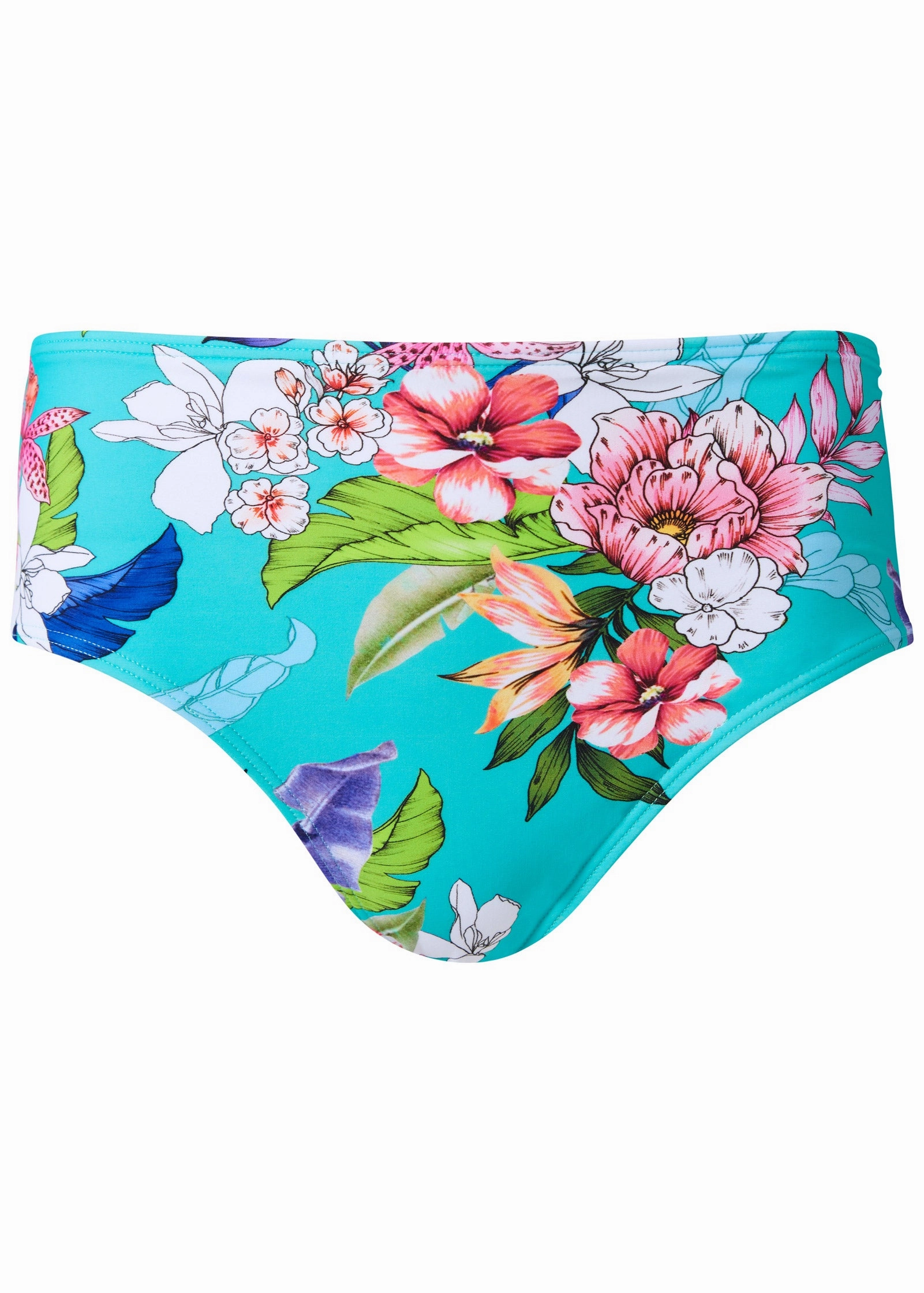 High-Waist Bikini Bottom - Aquatic Blooms