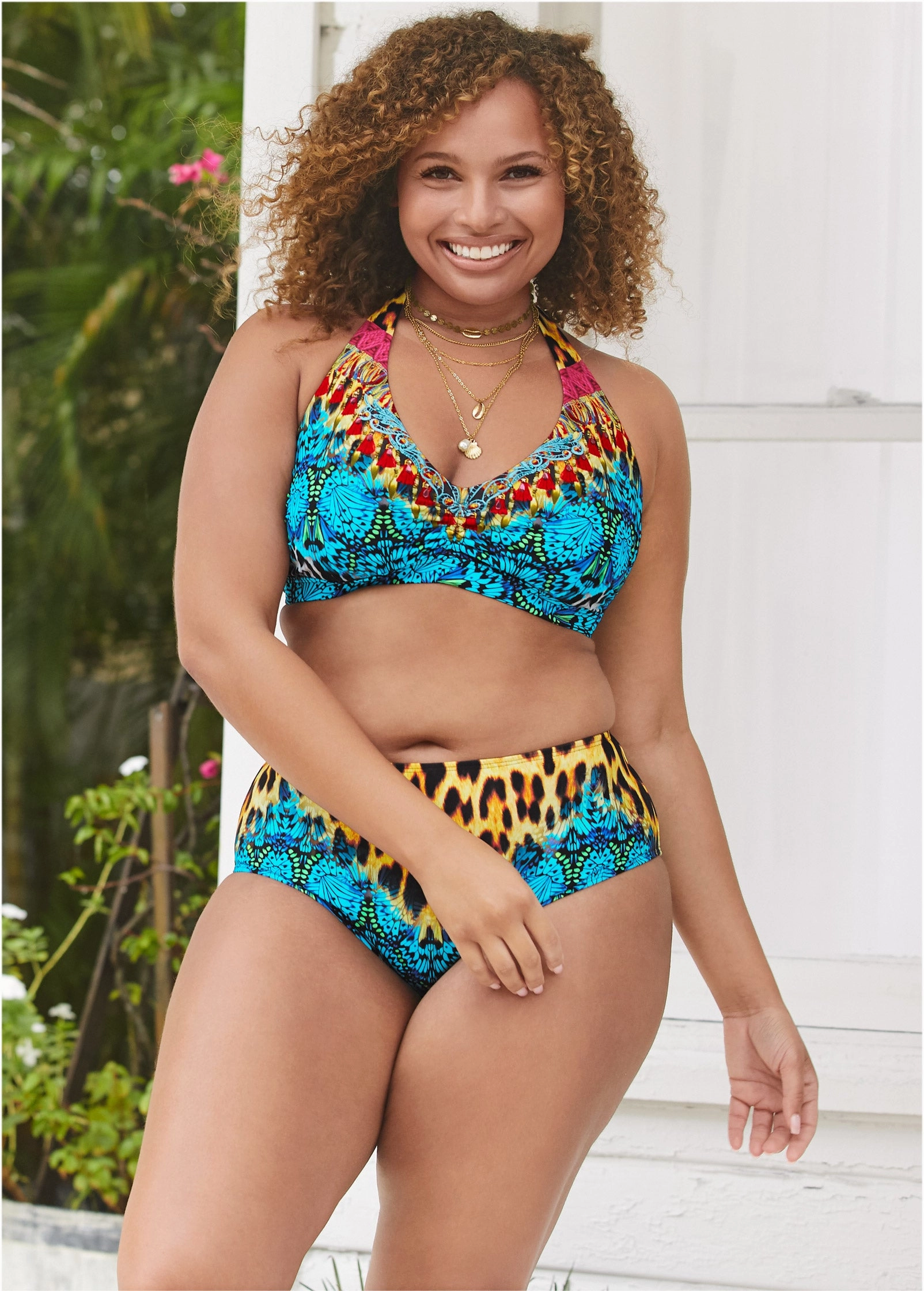 High-Waist Bikini Bottom - Jungle Party