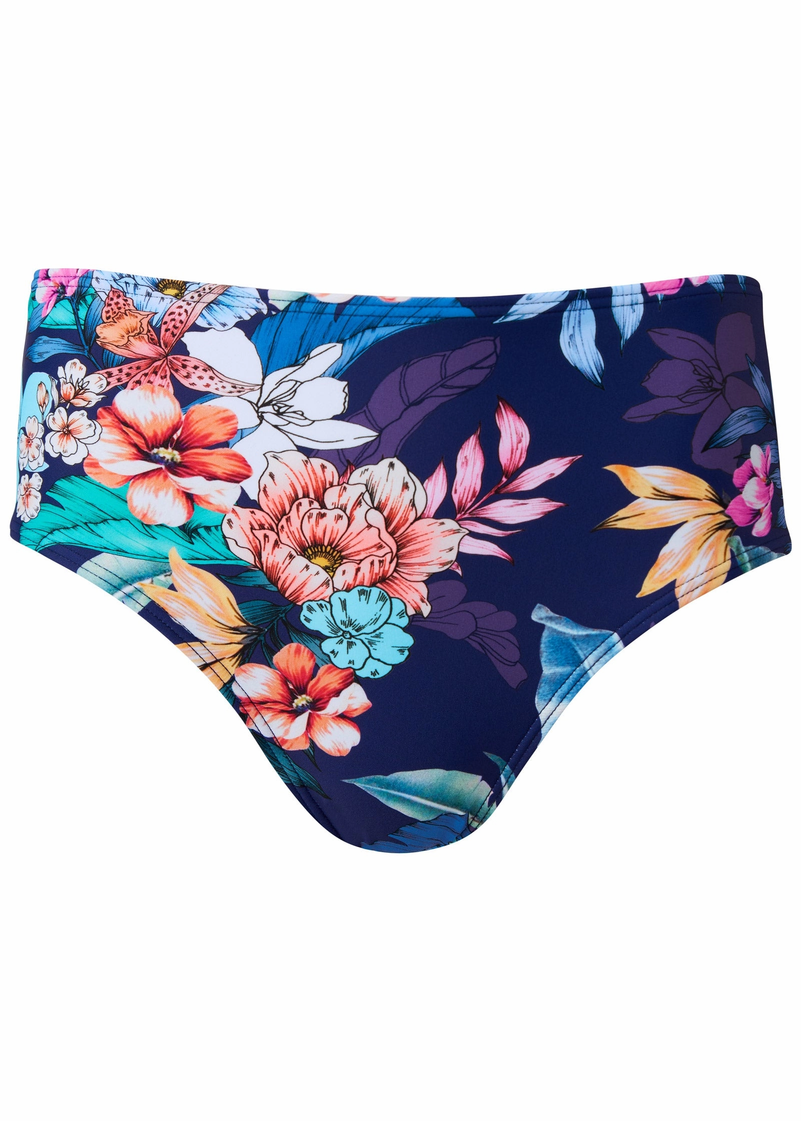 High-Waist Bikini Bottom - Moonlit Blooms