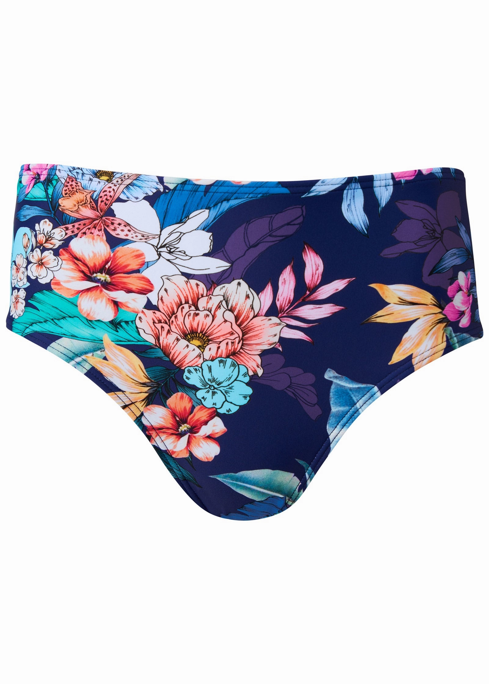 High-Waist Bikini Bottom - Moonlit Blooms