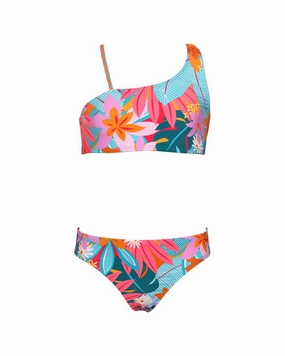 HOBIE Aloha One-Shoulder 2pc Swim Set cute swimsuits for teen girls, modest teen swimwear