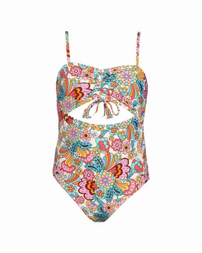 HOBIE Beach Keyhole One-Piece cute swimsuits for teen girls, modest teen swimwear