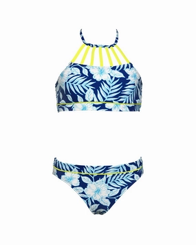 HOBIE Lei Strappy High-Neck 2pc Swim Set cute swimsuits for teen girls, modest teen swimwear