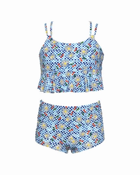 HOBIE Picnic Flounce 2pc Swim Set cute swimsuits for teen girls, modest teen swimwear