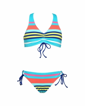 HOBIE Sail V-Neck Racerback 2pc Swim Set cute swimsuits for teen girls, modest teen swimwear