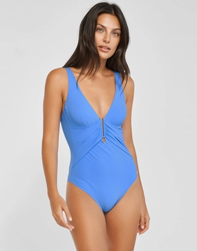 Honesty Underwired Swimsuit - Horizon Blue womens resort swimwear, flattering one-piece swimsuits