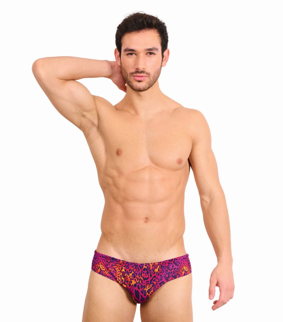 Hot Leopard Tan Through Deep Waist Swim Brief