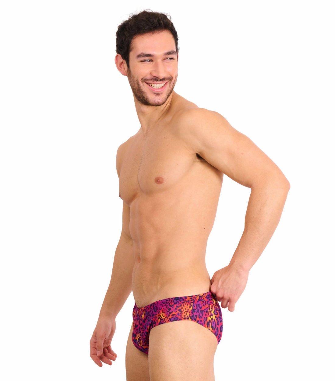 Hot Leopard Tan Through Deep Waist Swim Brief