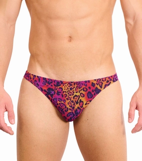 Hot Leopard Tan Through Swim Micro Brief affordable men's swimwear, summer swimwear for men