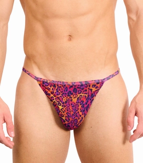 Hot Leopard Tan Through Swim Tanga tan through swimwear men, mens breathable swimwear