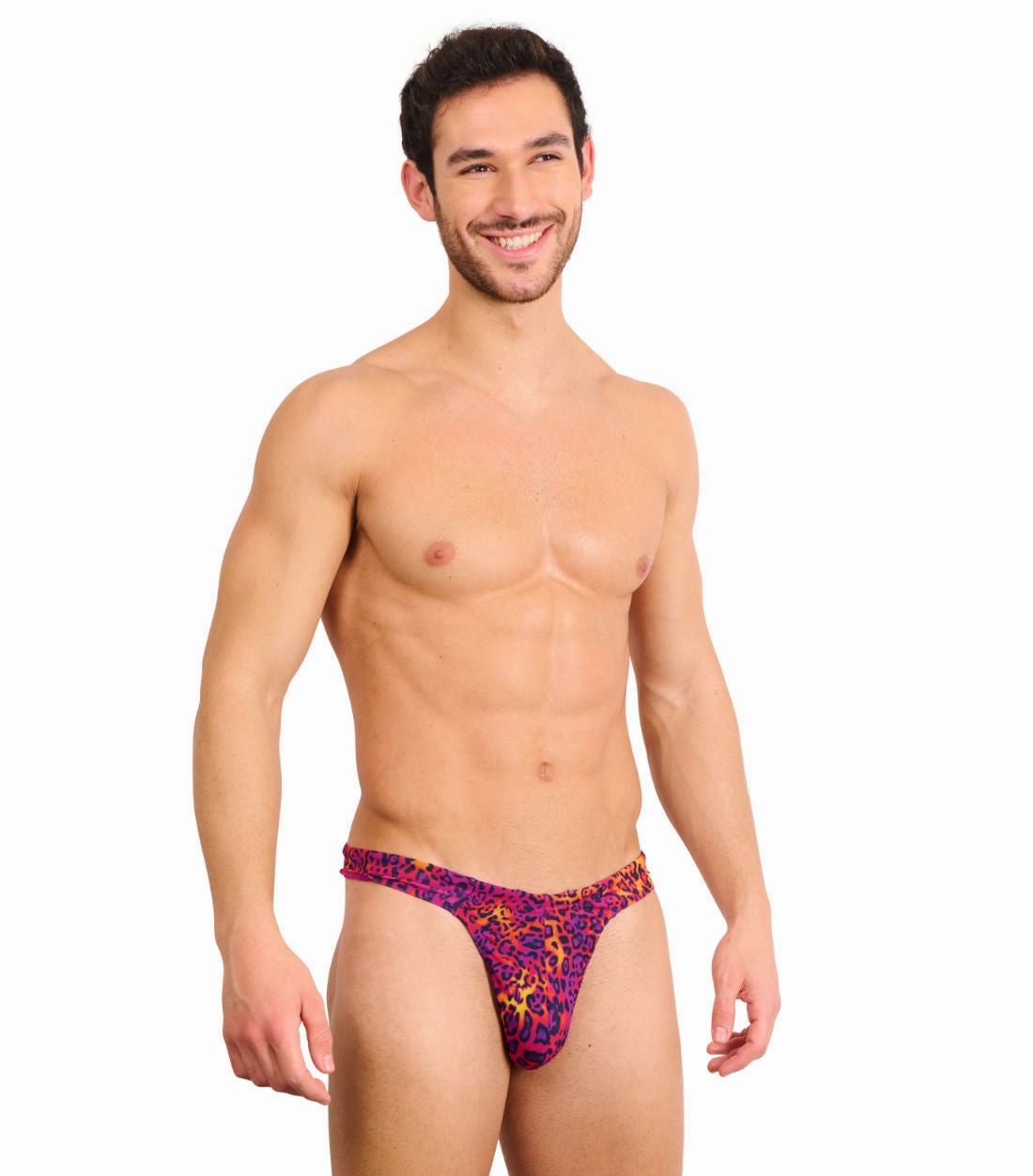 Hot Leopard Tan Through Swim Thong