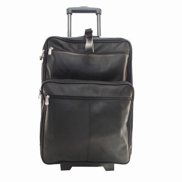 Smart Luggage Travel Liner Piel Leather 22" Wheeled Traveler