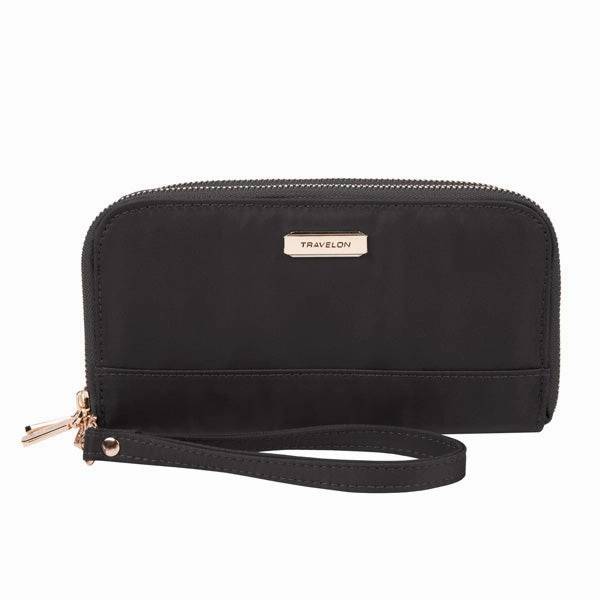 RFID Blocking Pouch Travel Safety Wallet Rfid-Blocking Double Zip Wallet