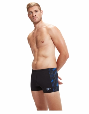 Hyperboom Panel Aquashort - Black/Blue casual mens swimwear, affordable swimwear for men
