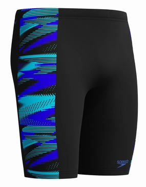 Hyperboom Panel Swim Jammers - Black/Blue casual mens swimwear, affordable swimwear for men