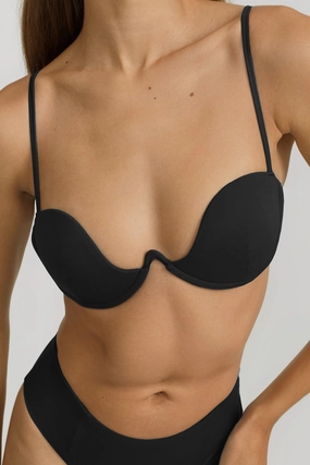 Ian Top - Black soft fabric swimwear women, resort swimwear for ladies