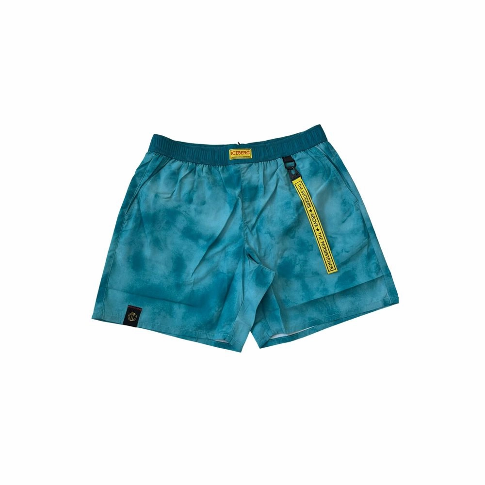 Iceberg blue Polyester Men's Swimwear mens full coverage swimwear, stylish mens swim trunks
