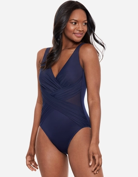 Illusionist Crossover Swimsuit - Midnight plus size swimwear women, curvy womens swimsuits
