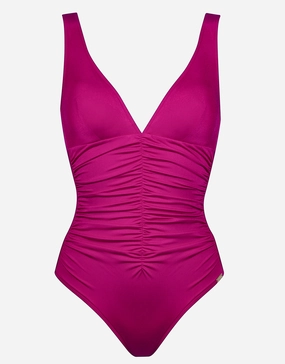 Impact Ruched Front Swimsuit - Berry Glaze womens resort swimwear, flattering one-piece swimsuits
