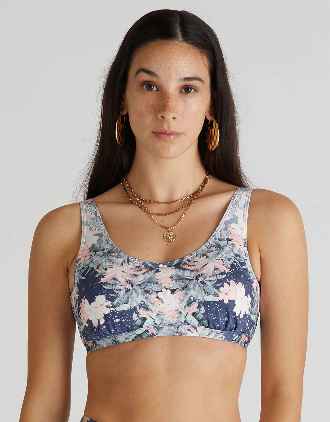 Indianic Ashley D/DD Cup Bikini Top - Floral stylish swimwear tops, womens beach tops