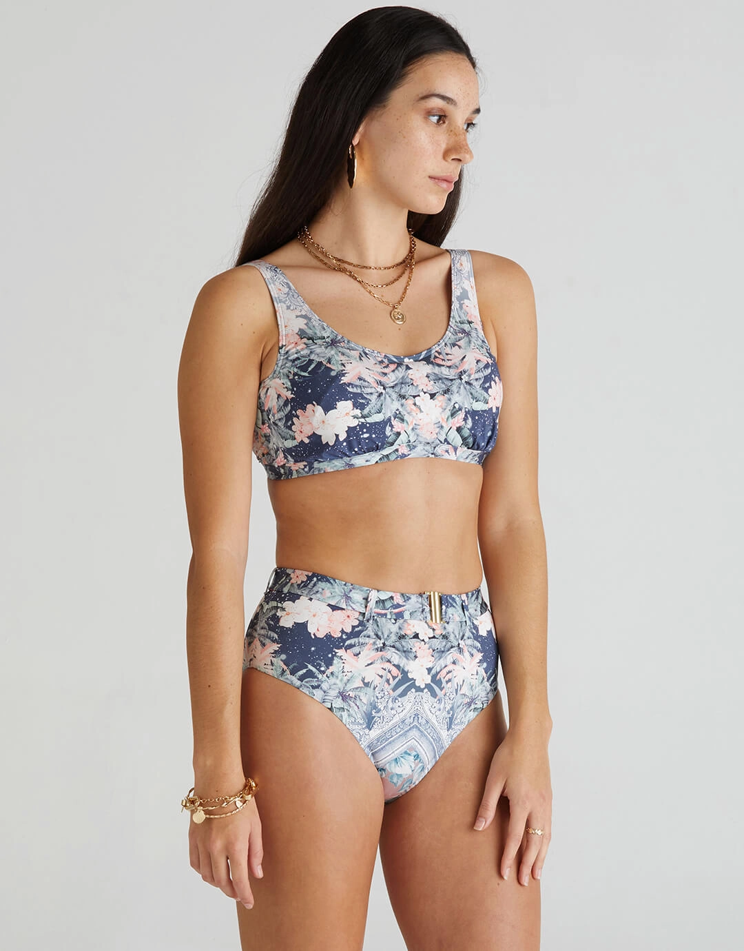 Indianic Marilyn High Waist Bikini Pant - Floral