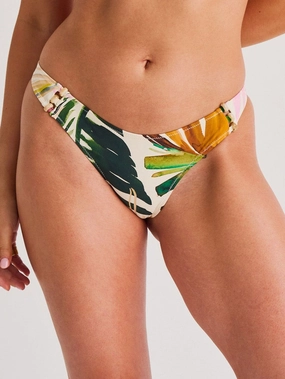 Indigenous Jungle High Leg Bikini Bottom basic swimsuits for women, durable swimwear for ladies