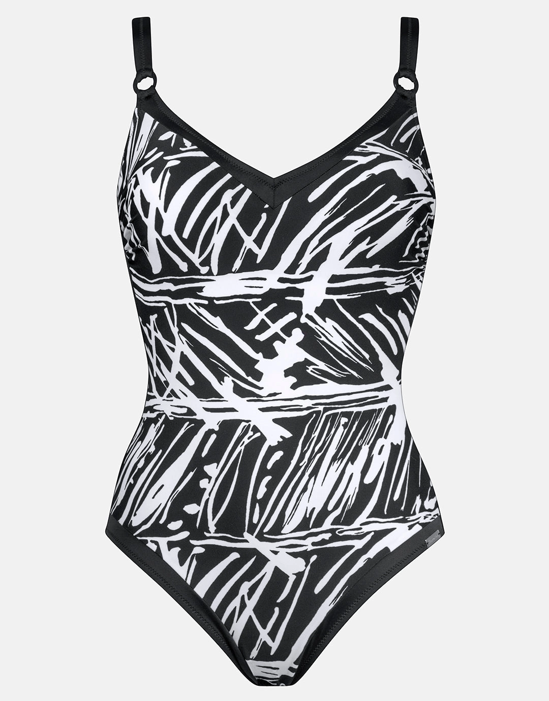 Ink Art Underwired Swimsuit - Black and White underwired swimsuits for women, supportive swimwear tops