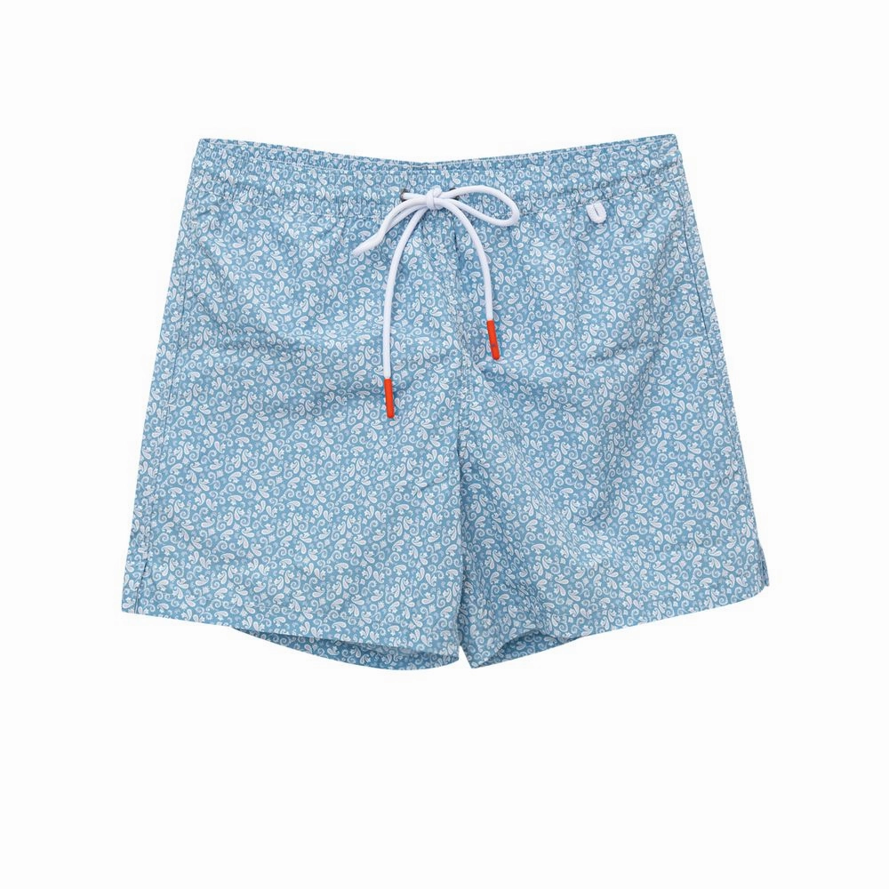 Isaia blue Polyester Men's Swimwear mens full coverage swimwear, stylish mens swim trunks