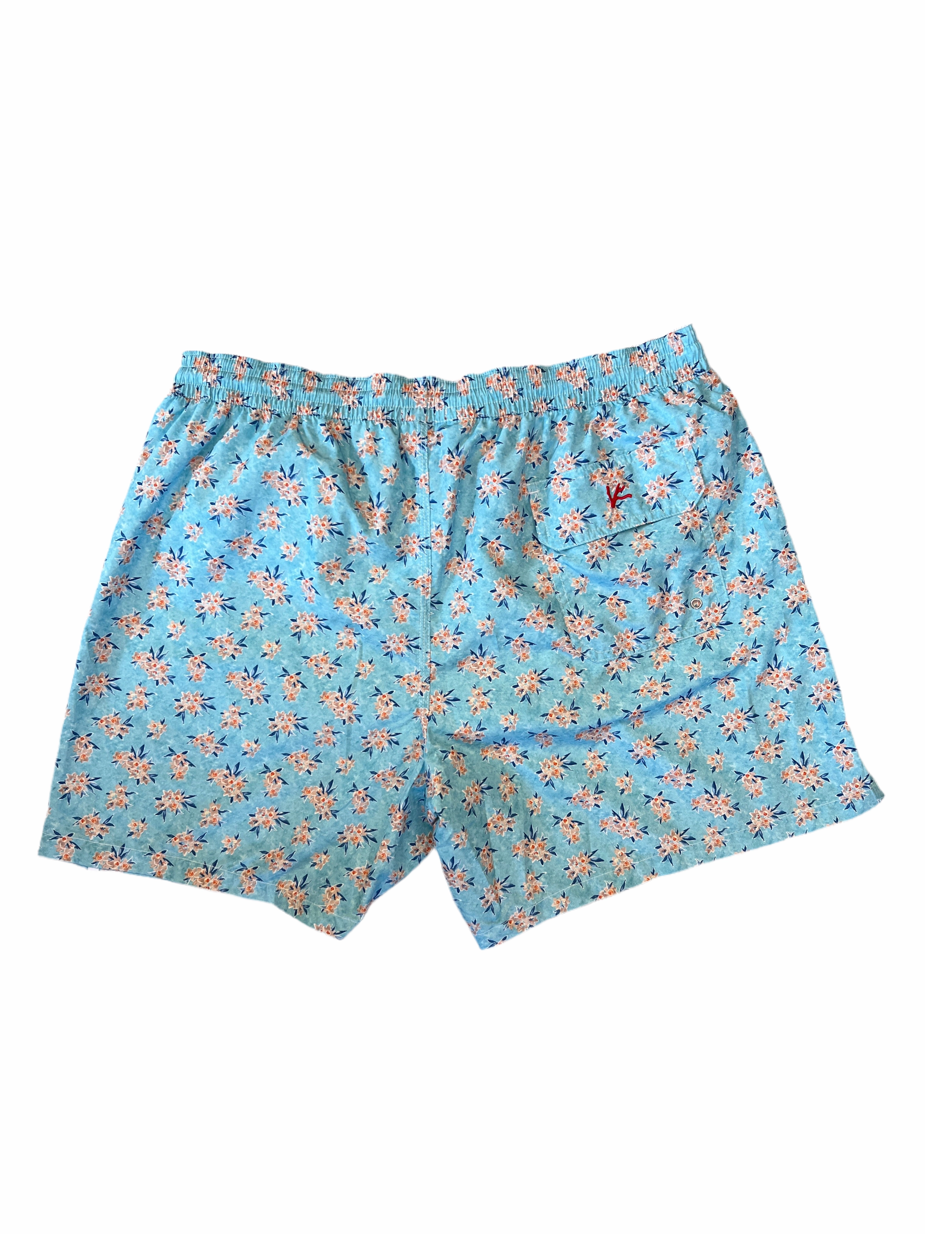 Isaia Mens Light Blue Floral Swim Trunks mens beach swimwear, quick dry mens swimsuits