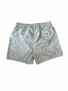 Isaia Mens Sage Green Blue Mini Floral Swim Trunk mens beach swimwear, quick dry mens swimsuits
