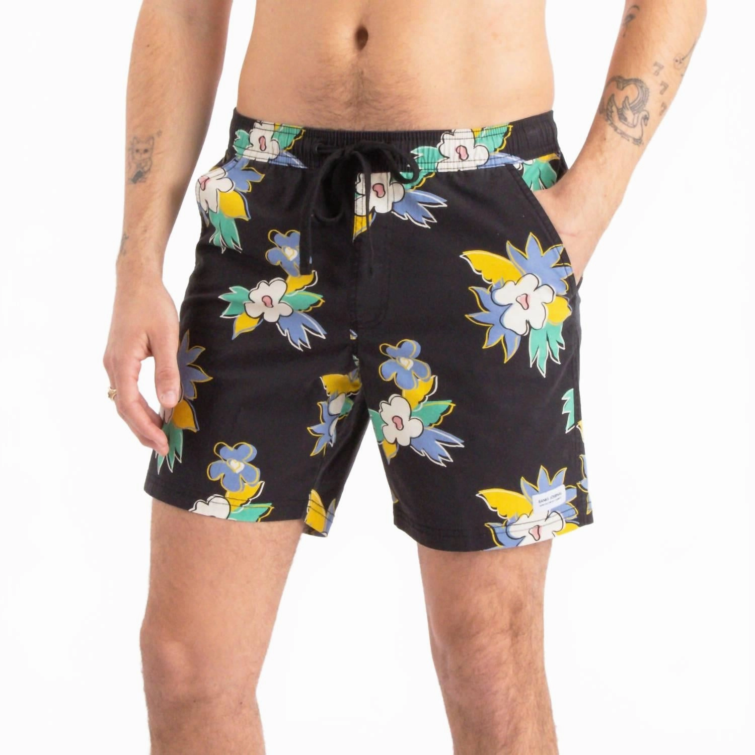 Islands Boardshort In Black mens full coverage swimwear, stylish mens swim trunks