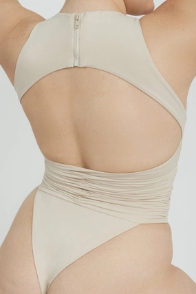 Jace Thong One Piece - Coconut soft fabric swimwear women, resort swimwear for ladies