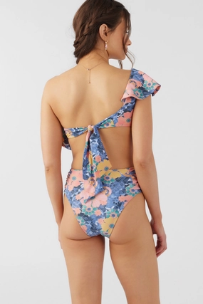 JADIA FLORAL LONG BEACH HIGH WAIST CHEEKY BOTTOMS classic women's swimwear, everyday swimwear for ladies