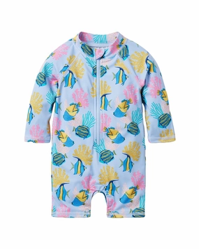 Janie and Jack Fish Zip Rashguard boys swimwear sets, boys swim trunks