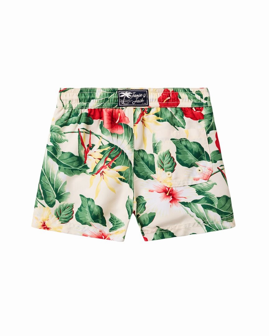 Janie and Jack Floral Palm Swim Short
