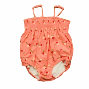 Janie and Jack Girls Pink Cherries 1-piece Swimsuit cute swimsuits for teen girls, modest teen swimwear