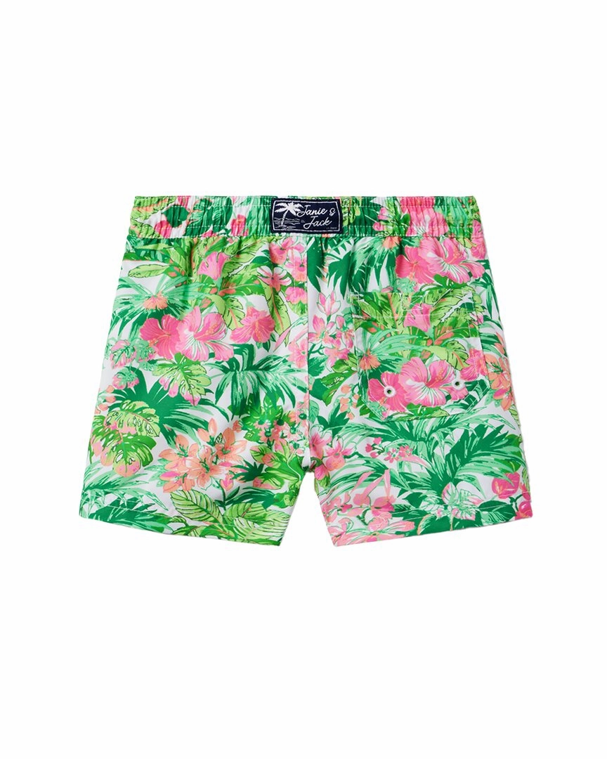 Janie and Jack Palm Print Eco Swim Trunk