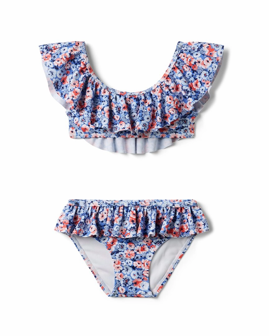 Janie and Jack Recycled Floral Ruffle 2pc Swimsuit cute swimsuits for teen girls, modest teen swimwear