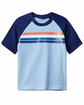 Janie and Jack Recycled Stripe Rash Guard boys swimwear sets, boys swim trunks