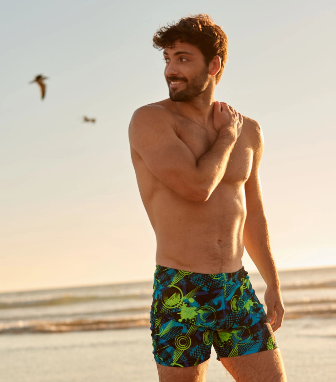 Java Tan Through Swim Shorts
