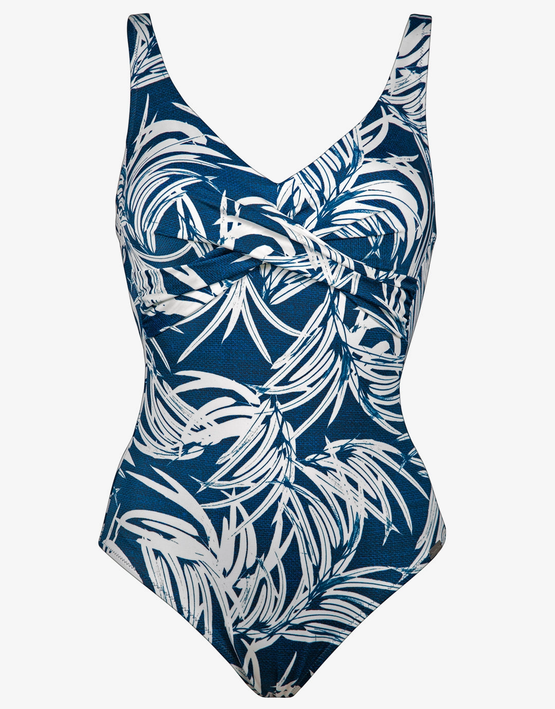 Jean Breeze Twist Front Swimsuit - Denim White padded swimwear for women, padded bikini tops