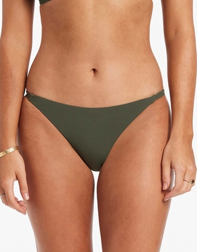 Jetset Skinny Side Hipster Bikini Pant - Olive adjustable swim bottoms women, flattering bikini bottoms
