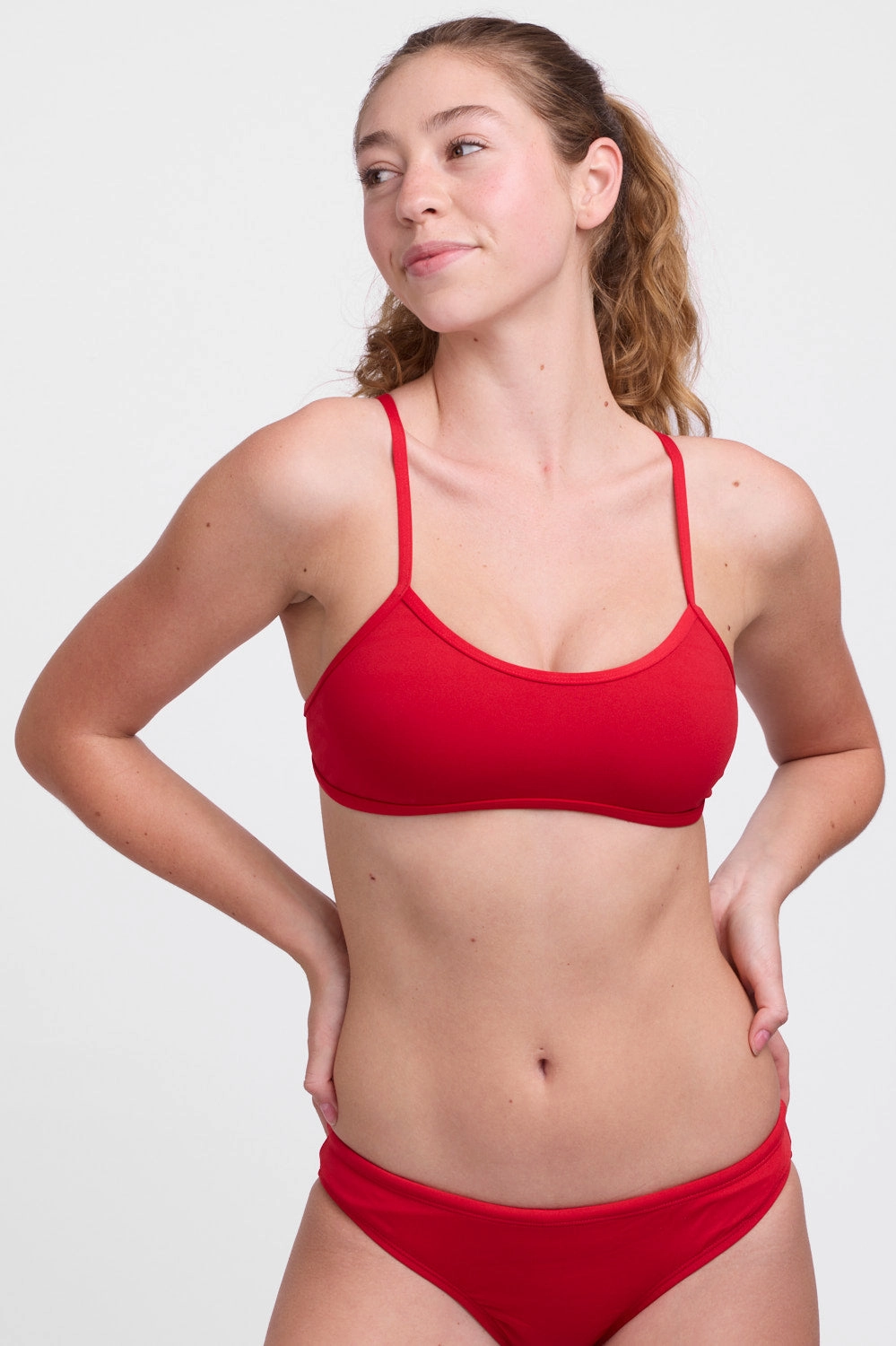 Jocelyn Bikini Top - Red all purpose swimwear, comfortable swimwear for everyone