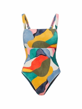 Jori One Piece In Carta Colorblock Texture fashionable beach swimwear, modern womens bikinis