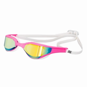 Jowe Breakout Mirrored Racing Goggles - Pink/Gold anti fog swim goggles, swim training goggles