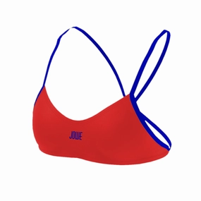 Jowe Women's Bikini Top - Red Pepper / New Cancun swim training suits women, performance one piece swimsuits