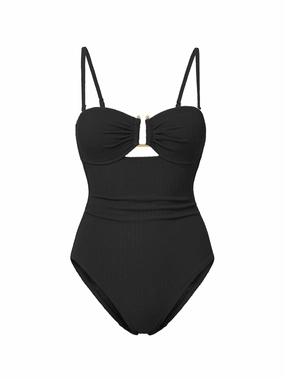 Juliette One Piece In Black Texture fashionable beach swimwear, modern womens bikinis